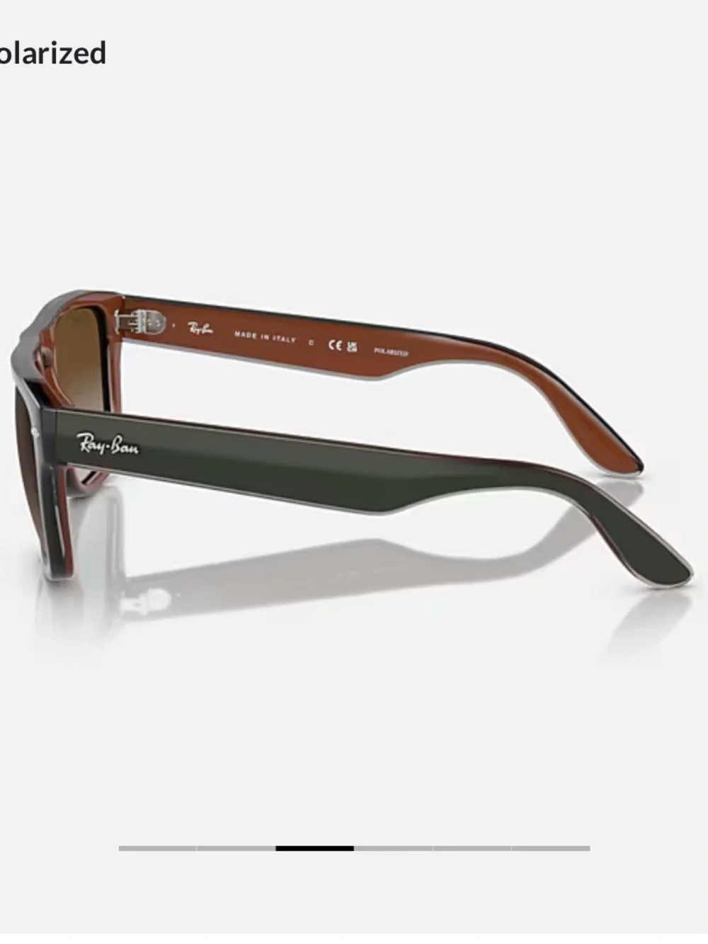 Ray-Ban Polarized Brown Lens Green and Brown Frame Sunglasses - Unisex